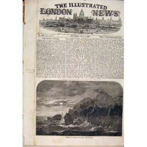  Cape Kullen Stokholm Baltic Fleet Old Print 1854