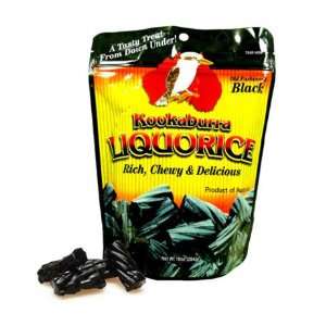 Kookaburra Licorice   Black, 10 oz bag, 12 count  Grocery 
