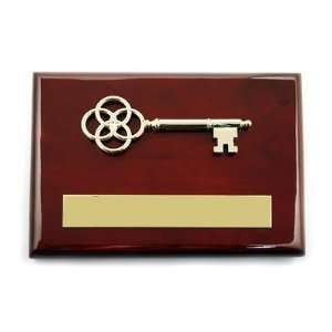  6 x 8 Piano Wood Plaque with 5 Gold Key Office 