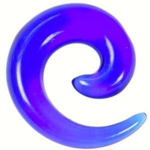  Acrylic Spiral Stretcher Blue 0g   Sold as Pair Jewelry