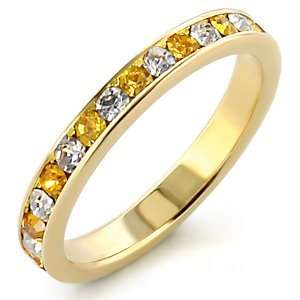    Jewelry   Topaz Swarovski Gold Tone Bridal Ring SZ 6 Jewelry