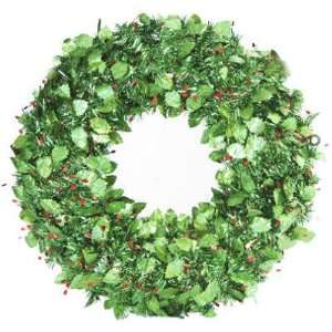   Supply 87510020TV Tinsel Holly/Berry Wreath 26   Green (Pack of 6