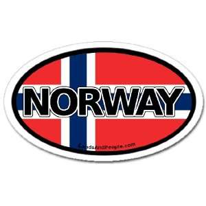  Norway Norwegian Flag Car Bumper Sticker Decal Oval 