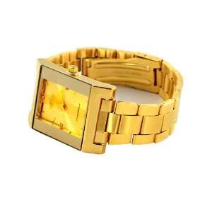   Stainless Steel Goldtone Face Men Watch for Gift, Apparel Electronics
