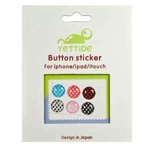  6 pcs Candy Color Stars Soft Home Button Sticker for iPad iPod 
