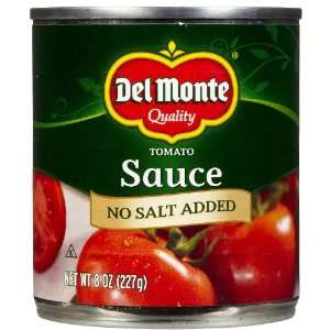 Del Monte Tomato Sauce No Salt Added, 8 oz  Grocery 
