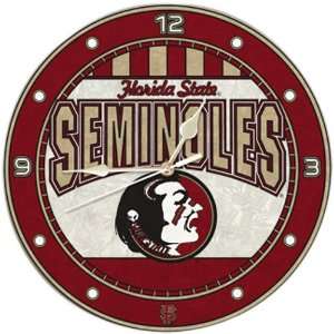   State Seminoles (FSU) 12 Art Glass Wall Clock