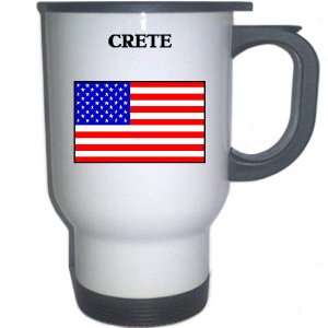  US Flag   Crete, Illinois (IL) White Stainless Steel Mug 