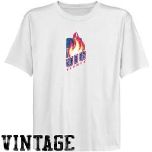  UIC Flames Youth White Distressed Logo Vintage T shirt 