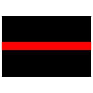   Thin Red Line Reflective Rectangle Decal Firefighter 