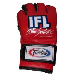 Bas Rutten Signed Red IFL Fight Glove MMA