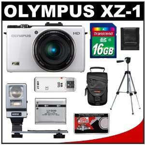  Olympus XZ 1 Digital Camera (White) with 16GB Card + FL VL 