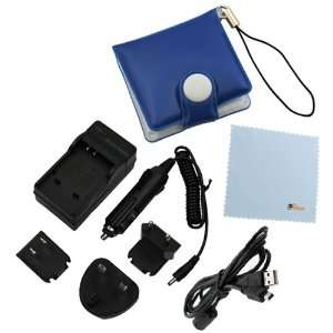 ) + CB USB5 Cable + Cleaning Cloth + Memory Card Case for Olympus 