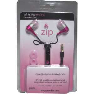   Professional Cable Zipper Style Earbuds   Hot Pink Color Electronics