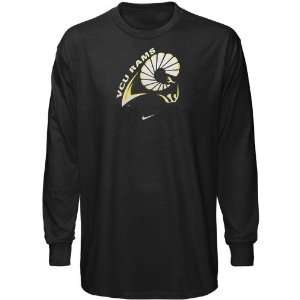  Nike VCU Rams Black Basic Logo Long Sleeve T shirt Sports 