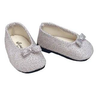 Silver Glitter Doll Dress Shoes fits American Girl 18 Inch Dolls