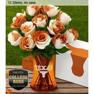 The FTD University Of Texas Longhorns Rose Flower Bouquet   12 Stems 