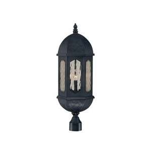 Savoy House 5 2038 186 Riviera 3 Light Outdoor Post Lamp in Black with 