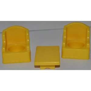  Vintage Little People Yellow Chairs Living Room & Yellow 