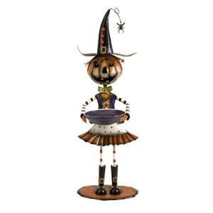  Pumpkin Witch with Trick or Treat Halloween Candy Dish