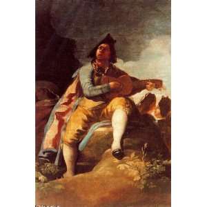   paintings   Francisco de Goya   24 x 36 inches   A Majo with a guitar