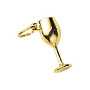  Rembrandt Charms Wine Glass Charm, 10K Yellow Gold 