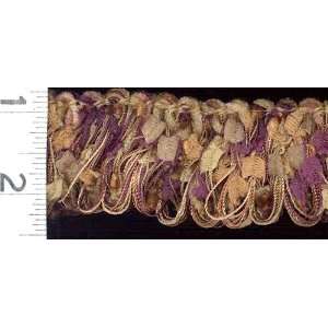  175 Wide Looped Chenille Confetti Fringe Plum Olive By 