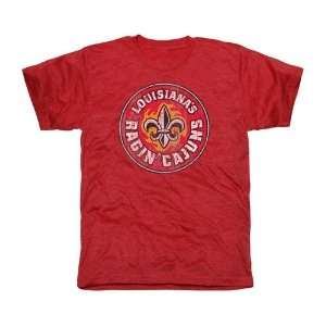 Louisiana Lafayette Ragin Cajuns Distressed Primary Tri Blend T Shirt 