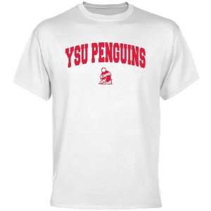  Youngstown State Penguins White Mascot Arch T shirt 