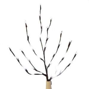   Battery Operated 32 Light White LED Brown Twig Branch