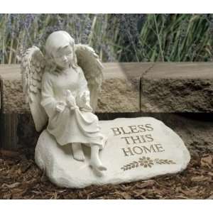  Bless This Home Angel Garden Figure, 9.5 inches high 
