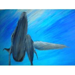  First Breath whale art painting 