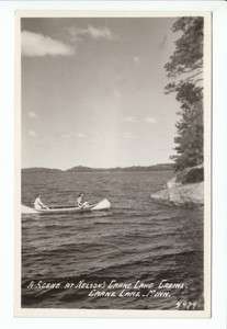Nelsons Crane Lake Canoe Minnesota MN Old RPPC Postcard St Louis 