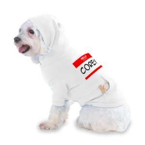 HELLO my name is COREY Hooded (Hoody) T Shirt with pocket for your Dog 