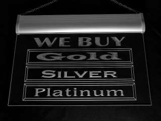 i1000 b We Buy Gold Silver Platinum Shop Display Advertising Neon 