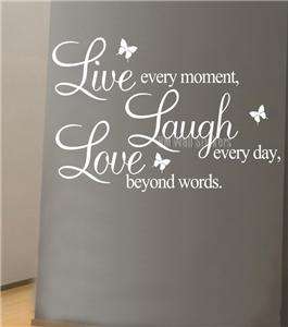   Live every moment,Laugh every day,Love beyond words in white  