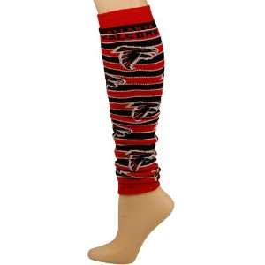   Falcons Ladies Black Red IQ Striped Leg Warmers