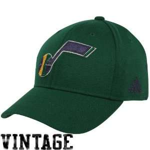 adidas Utah Jazz Green New Basic Logo Wool Flex Fit Hat (One Size 