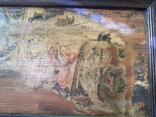 CHINESE ANTIQUE PAINTING ON WOODEN PANEL  