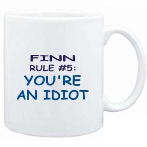 Mug White  Finn Rule #5 Youre an idiot  Male Names 