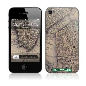   Skins MS MH30133 iPhone 4  Mighty Healthy  Old Map Skin Electronics