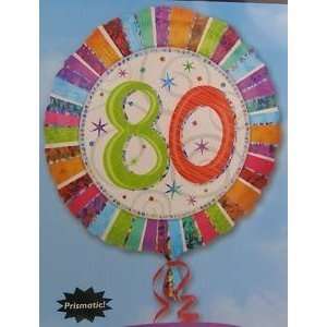  Foil Balloon 80th Birthday radiant Colour 18/45cm 