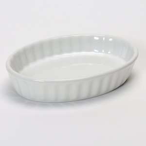    0502 5 oz. White Oval Fluted Creme Brulee Dish 12/CS
