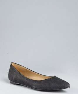 Candela black distressed leather point toe flats   