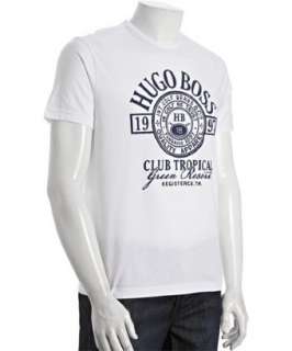 style #314583101 Hugo Boss Green white cotton Tee 1 graphic t shirt