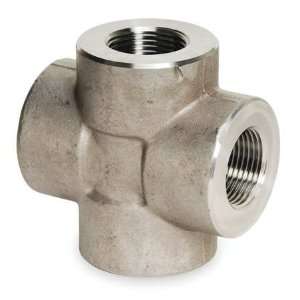 Stainless Steel Threaded Fittings 3000 PSI Cross,2 In,304 Stainless St 