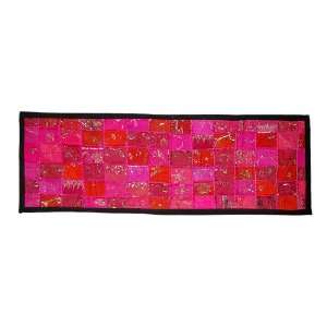 Vintage Wall Hanging Tapestry with Sequins Patch Work Size 60 X 21 