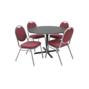 42 Inch Round Table and 4 Banquet Stackers Set   TBR42BESC89  