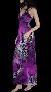 NEW Animal Print Long Maxi Dress Summer Beach Dress S/M  