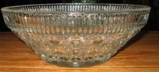 FEDERAL GLASS WINDSOR CLEAR PRESSED BUTTON & CANE BOWL  